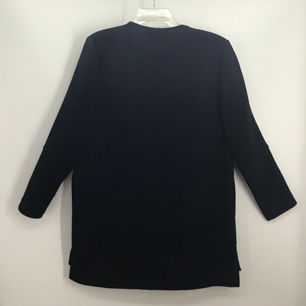 Lafayette 148 New York Matte Open Front Wool Jacket Career Casual Black Size 4 - Picture 3 of 8